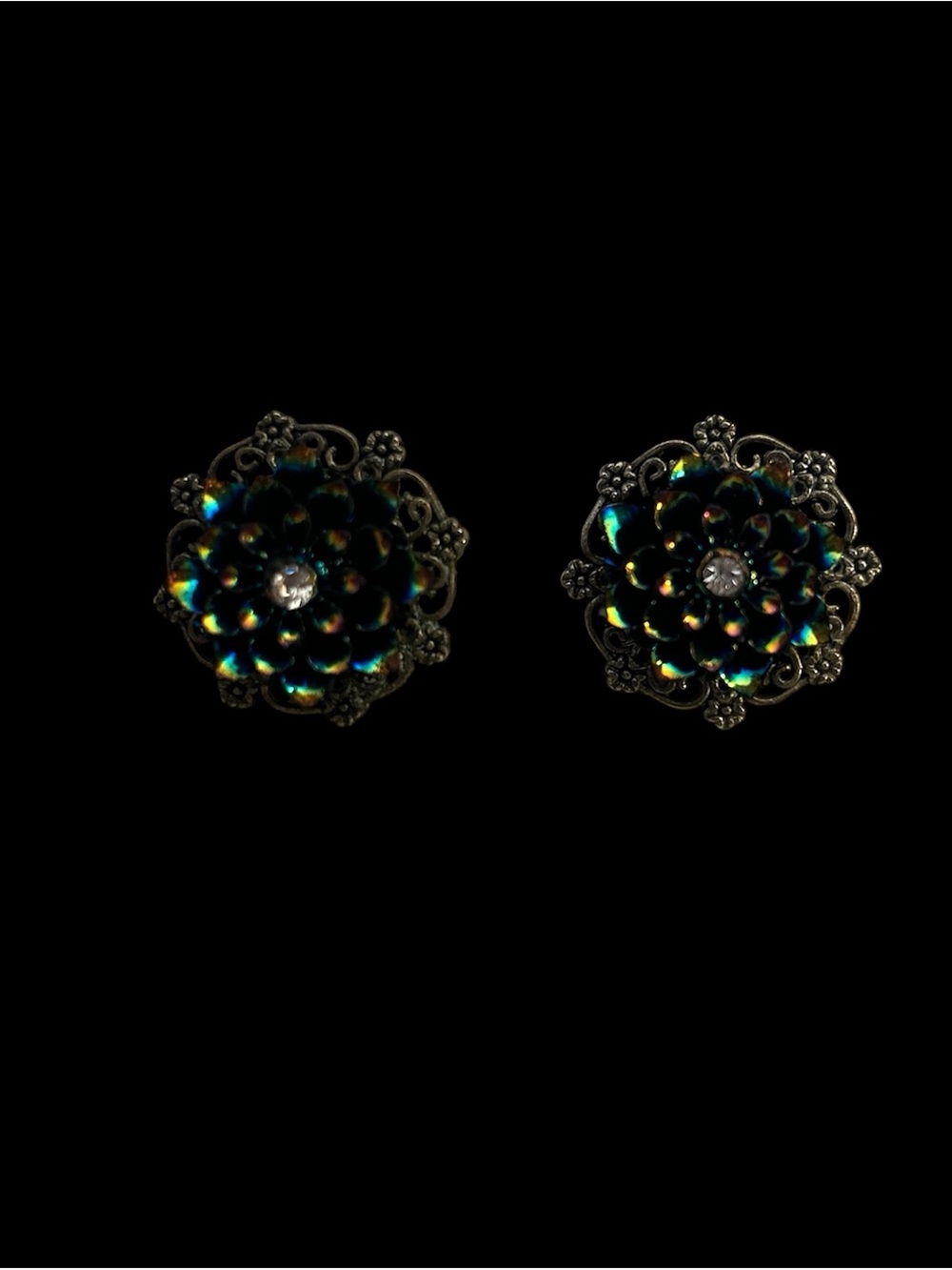 Love Kills floral Iridescent Ear Gauges